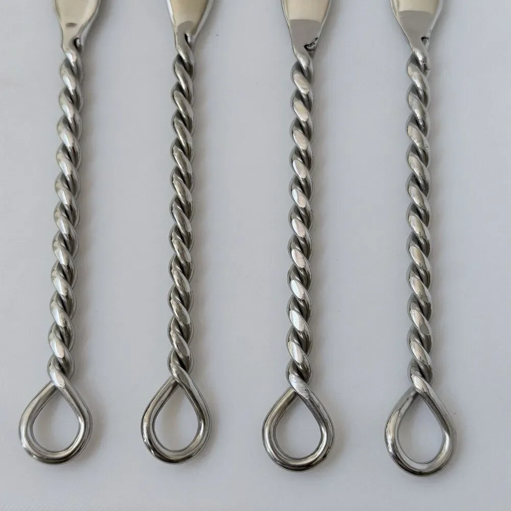 4pc Gourmet Settings Silver Braid Butter Spreader 7